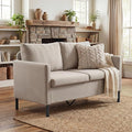 TYBOATLE Modern Small Loveseat Sofa Couch for Living Room 51 Inch Upholstered 2-Seater Love Seats w/Iron Legs for Compact Small Space Apartment Bedroom Dorm Office (Beige)