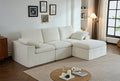 108'' Boneless Sectional Couch Cloud Sofa with Ottoman Modular Memory Foam Couches for Living Room Large L Shaped Modern Beige 3 Seater Floor Sofa Set No Assembly Comfy Deep Seats | Adjustable Bac