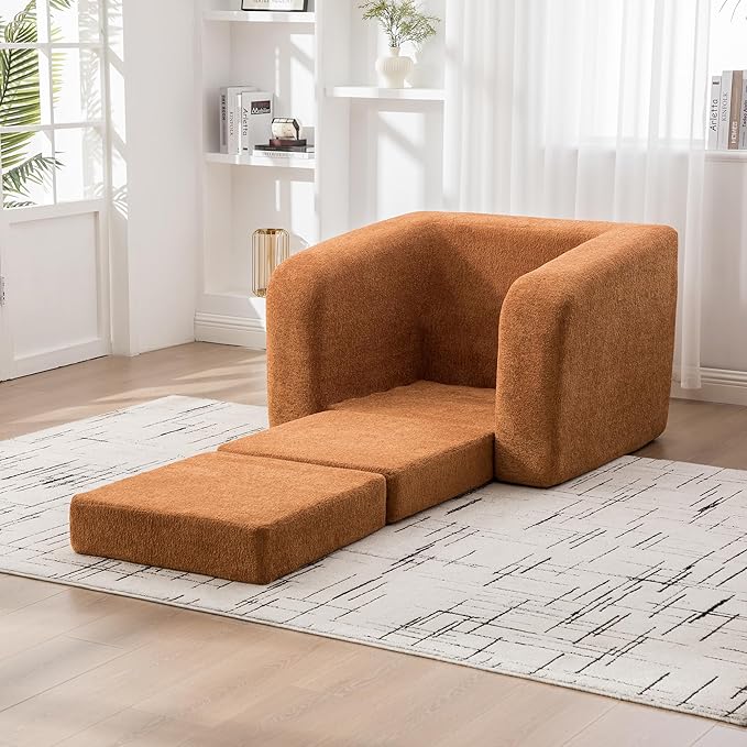 KEIKI 40 Convertible Single Sleeper Chair Bed with Pillow Boneless Cloud Folding Sofa for Living Room Lounging Kids’ Room Play Seating Dorm Study Corner &amp Guestroom Comfort
