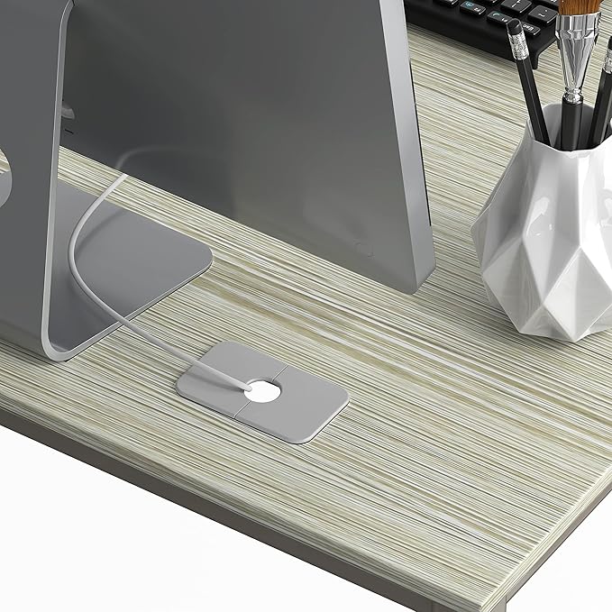 SHW Mission 55 x 60 Inches L-Shape Home Office Computer Desk Maple