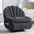 Power Recliner Chair Swivel Comfortable Soft Fabric Shell Shape with Storage 360 Swivel Electric Big Tall Single Reclining Sofa for Adults Living Room Bedroom(Gray)