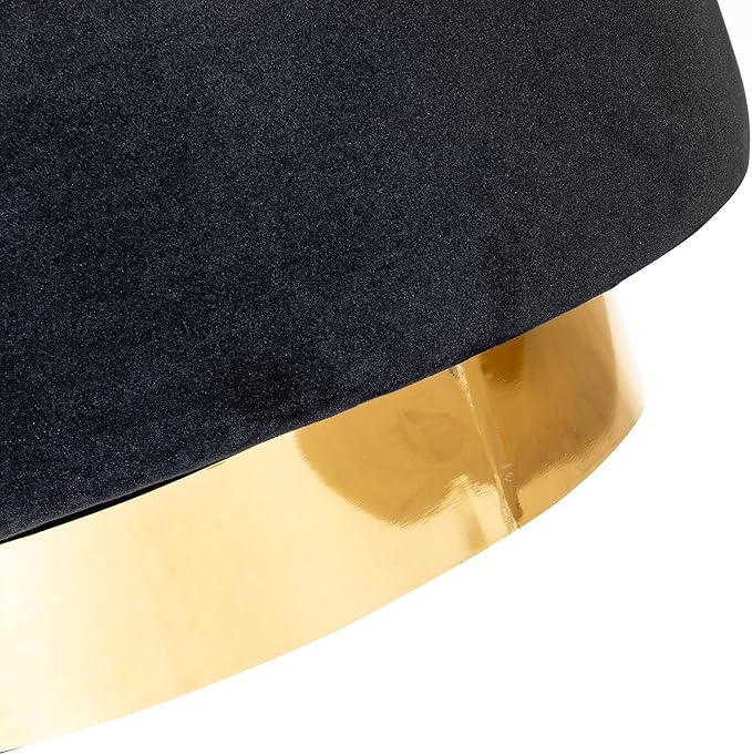TINA'S HOME Swivel Accent Barrel Chair Modern Curved Open Back Swivel Accent 3D Barrel Velvet Chair with Gold Metal Base Club Arm Chair Upholstered Sofa Lounge for Living Room (Black)