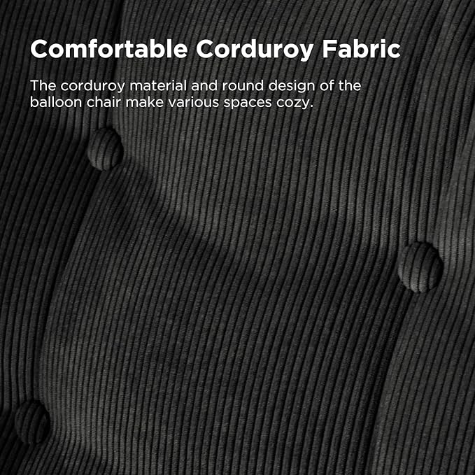 Nouhaus Balloon Criss Cross Chair Cross Legged Swivel Vanity Chair with Wide Comfy Padded Seat Armless No Wheels Fabric Modern Home Lounge Chairs for Living RoomBedroom(Black)