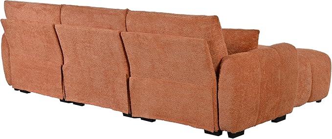 Oversized Modular Sectional SofaGifts for Women MenL Shaped Sectional Couches for Apartment110 inch 4 Seat Modular Couch with Movable OttomanBoucleOrange