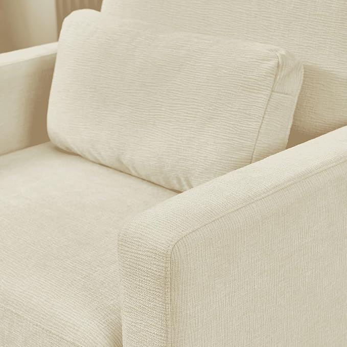 Modern Accent Chair Chenille Upholstery Armchair - Modern Style Solid Wood Frame - Ideal for Living Room Bedroom Office