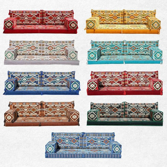 Loveseat Floor Cushions Custom Floor Sofas Arabic Majlis Reading Nook Single Sofa Turkish Sofa Sectional Sofa Entryway Sofa (Brown)