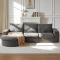 99 Modular Sectional Sofa Cloud Sectional Couch with Neck Pillow &amp Deep Seat Chenille Boneless Couches with L-Shape Chaise for Living RoomNo Assembly Required Grey