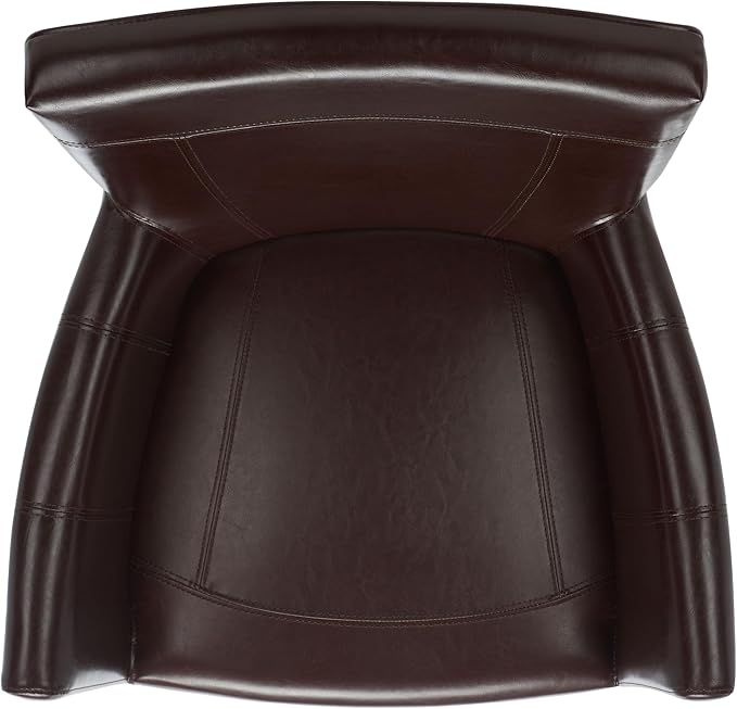 Safavieh Hudson Collection Greenwich Bicast Leather Arm Chairs Brown
