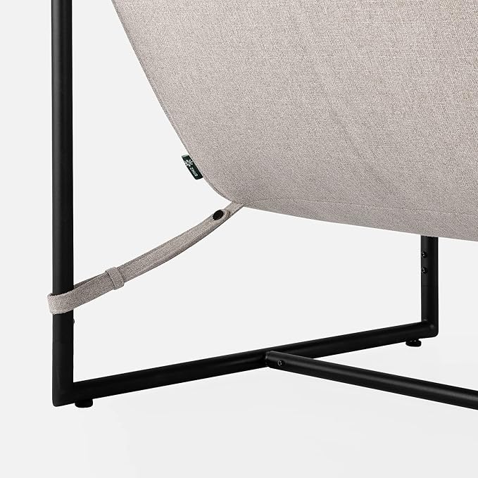 Zinus Aidan Sling Accent Chair Pack of 2 Metal Framed Armchair with Shredded Foam Cushioning Oatmeal