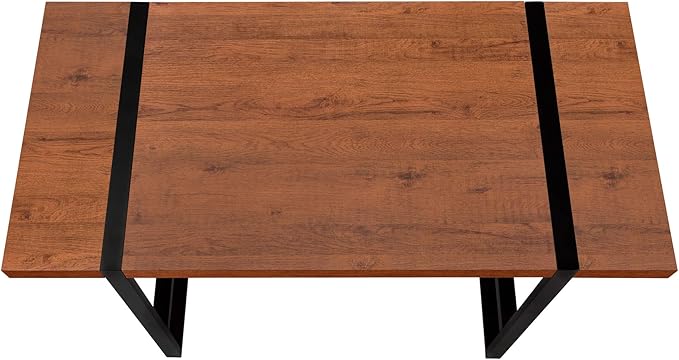Computer Desk Home Office Laptop 48 l Work Brown Laminate Black Metal Contemporary Modern