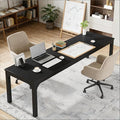 78 Inch Long Computer Desk 2 Person Executive Office Desk Extra Large Double Workstation Simple Study Student Writing Table for Home Office (Black)