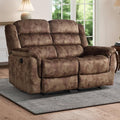 EBELLO Loveseat Recliner Sofa for Living Room Extra Wide Modern Overstuffed 2 Seat Reclining Sofa Chair Breathable Fabric Dual Manual Recliner Brown