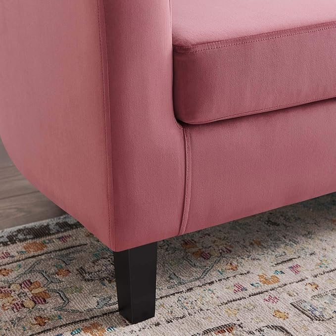 Modway Prospect Channel Tufted Performance Velvet Modern Loveseat Dusty Rose