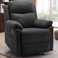 Recliner Chair for Adults Small Recliner Chair for Small Spaces Upholstered Corduroy Manual Recliner with Side Pockets Reclining Chair for Living Room Nursery Black