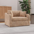 Mlmh &amp Kngwa Chenille Oversized Accent Chair 45.27 Wide Comfy Single Sofa Big Cozy Chairs with 3 Pillows Upholstered Reading Lounge Chair for Living Room Bedroom Wheat