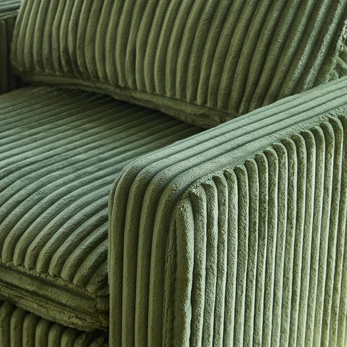 Belffin Armrest for Modular Sectional Sofa Modular Couch Armrest Part for Corduroy Sectional Couch Green