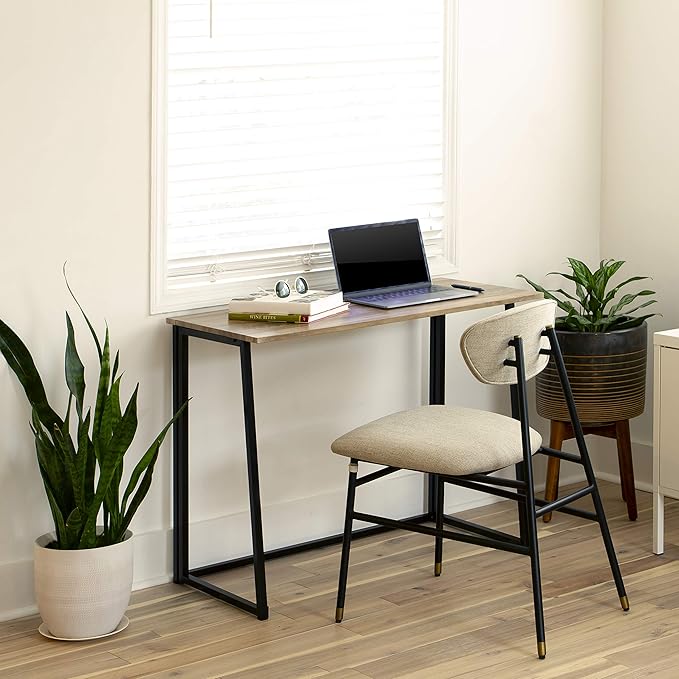 EMMA + OLIVER Small 36 Rustic Natural Home Office Folding Computer Desk - Laptop Desk