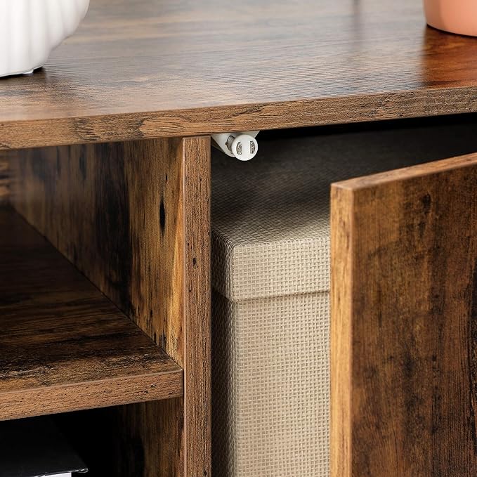 VASAGLE Retro TV Stand for Televisions up to 42 Inches Mid-Century Modern Entertainment Center 43.4” Rustic Brown