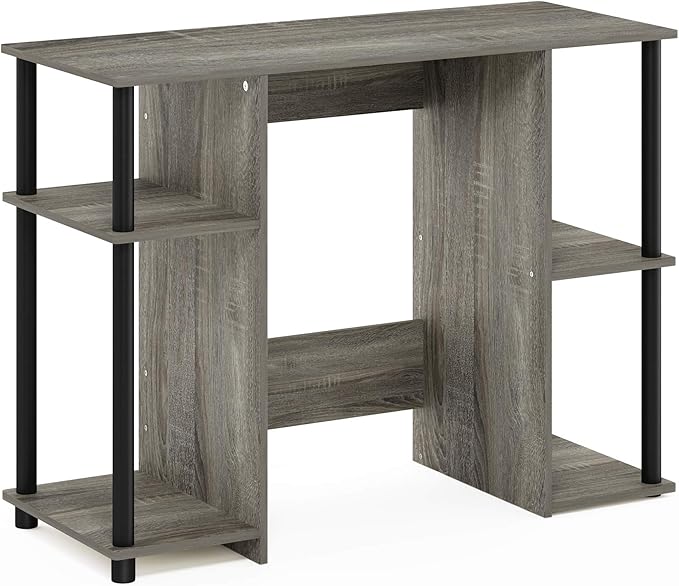 Furinno Jaya Computer Study Desk With Open Storage French Oak Grey/Black