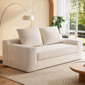 Chogori Loveseat Sleeper Sofa Bed Modern Corduroy Boneless Convertible Couch with Pull-Out Seat Cushion Two Seater Couch for Living Room Bedroom Apartment Home Office No Assembly (Beige)