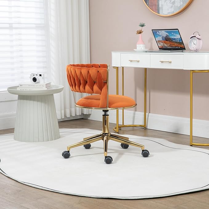 Home Office Desk Chair Vanity Chair Modern Adjustable Home Computer Executive Chair Swivel Task Chair for Small Space Living Room Make-up Studying