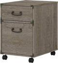 Bush Home Ironworks 2 Drawer Mobile File Cabinet in Restored Gray