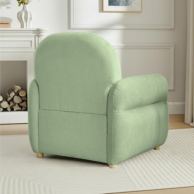 Accent Chairs Set of 2 Living Room Chairs in Chenille Fabric Modern Reading Chair with Storage Function for Living Room Apartment and Compact Spaces (Green)