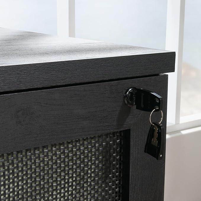 Modern Farmhouse 2 Drawer Small File Cabinet with Lock Under Desk Storage DrawersOrganizer for Home Office Filing CabinetsBlack