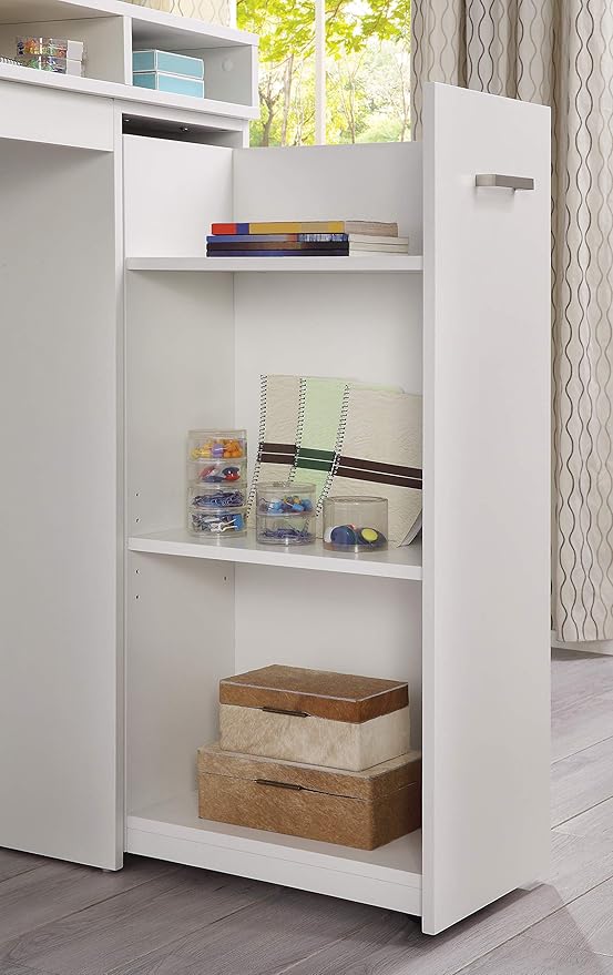 OSP Home Furnishings Ravel Desk with Storage White