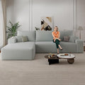 107.5 Cloud Sectional Couch with L-Shape Chaise Corduroy Boneless Couch for Living Room Modern Memory Foam Sofa with Deep SeatNo Assembly Required(GrayLeft Facing Chaise)