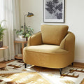 36 Lounge Chair with Metal Leg Accent Chair with Plush Chenille Upholstery Ergonomic Back &amp Boneless Comfort for Living Room Bedroom Office No-Assembly Gold
