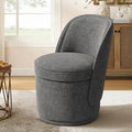 Swivel Accent Chair 360° Swivel Chair with Hidden Storage Vanity Chairs Modern Small Barrel Swivel Armchair for Living Room/Bedroom Darkgrey