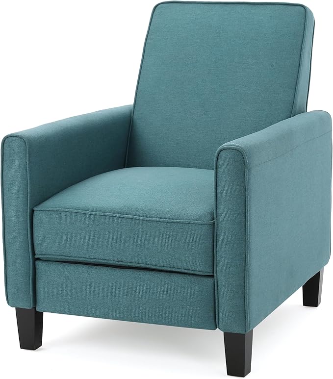 Teal Linen Push Back Chair for Living Room Comfort and Style