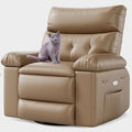 27'' Oversized Rocker Recliner Chair PU Leather 360° Manual Rocker Swivel Recliner for Adults Lazy Chair with 1.5X Sponge Comfort Arm and Back for Living Room Bedroom