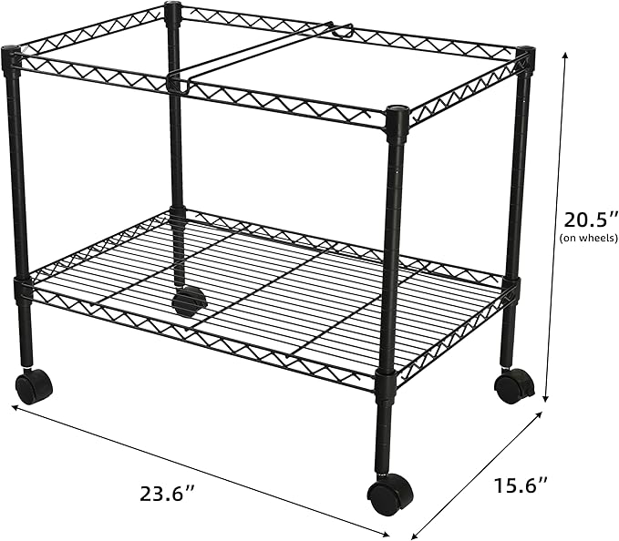Finnhomy Premium 1-Tier Metal Rolling File Cart for Letter Size and Legal Size Folder Black