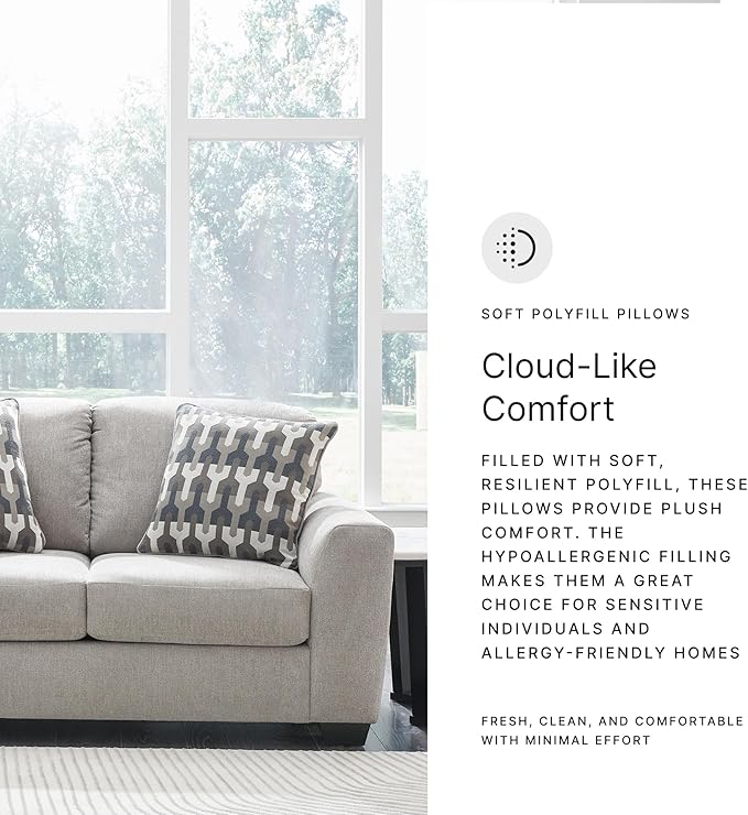 Signature Design by Ashley Avenal Park Casual Loveseat with 2 Toss Pillows Light Gray