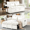 Dreamzie 3 in 1 Convertible Sleeper Sofa Bed Pull Out Couch with Side Pocket Loveseat Sleeper for Living Room with Adjustable Backrest (Beige)