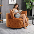 mikibama Round Barrel Accent Chair Oversized Upholstered Sofa Velvet High-Resilience Sponge Sofa Chair for Living Room Bedroom Apartment