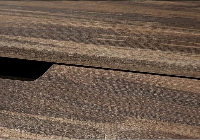 Computer Desk with Storage Drawers Modern Home Office 48 Inch Laptop Desk Brown Laminate &amp Black Metal