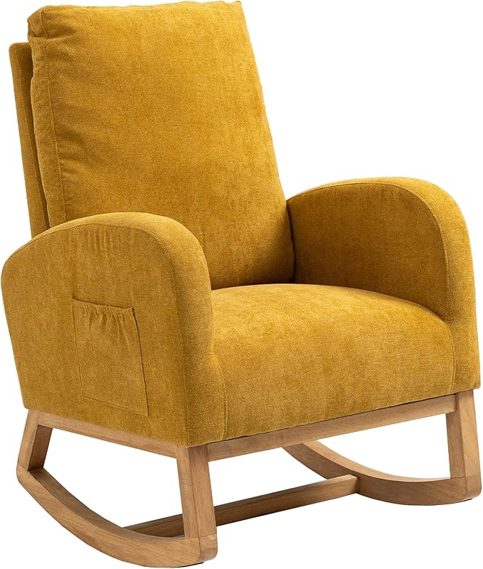 Living Room Comfortable Rocking Chair Living Room Chair Yellow