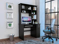 Compu 180 Hutch Desk - Black 5 Shelves Keyboard Tray CPU Panel 1 Drawer - Home Office Desk