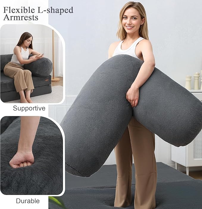 COMAX Convertible Folding Sofa Bed Foldable Chair Bed Floor Futon Couch with Back Support Comfy Corduroy Fold Out Mattress Sleeper for Living Room Bedroom