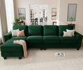 KKL Modular Sectional Sofa Couch for Living Room 106 Inches L Shaped Couch with Storage 5 Seater Corduroy Home Sofas Modern Couches with Chaise for Apartment Sofas para Sala Dark Green