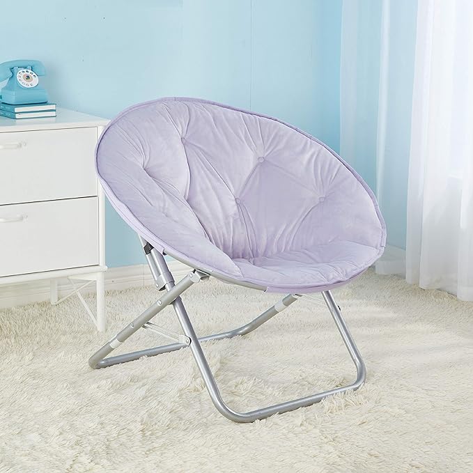 Urban Lifestyle Micromink Foldable Saucer Chair Lavender