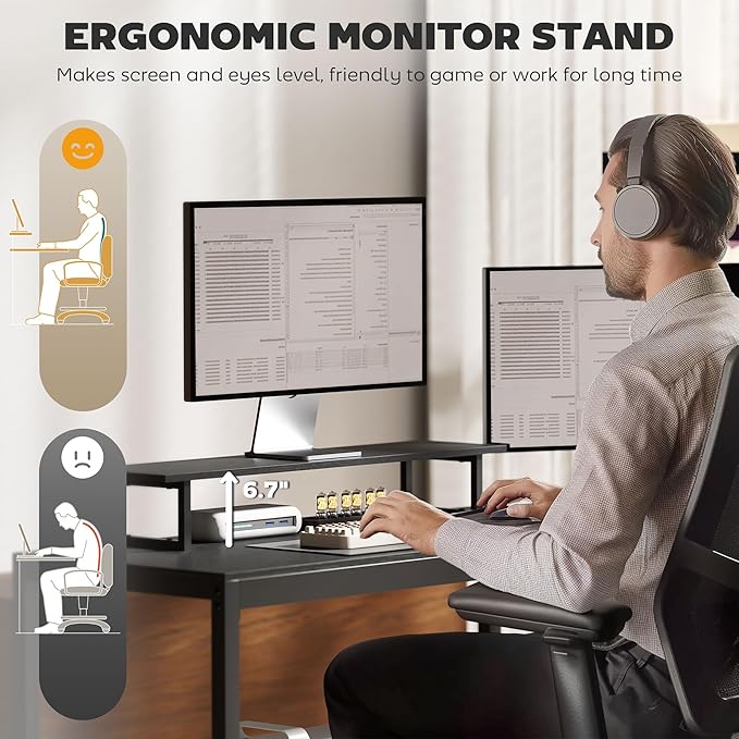 HOMCOM Gaming Desk 62 L Shaped Desk with Power Outlets &amp LED Lights 86 2 Person Computer Table with Shelf &amp Rolling CPU Stand Reversible Corner Office Table with Hutch Black