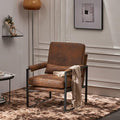 Mid-Century Armchair with Solid Wood FrameLiving Room Chair with Extra-Thick Padded Backrest and Seat CushionSingle Sofa Chairs with Non-Slip Feet105° Slop BackLinen Accent Chair for ClubOffice