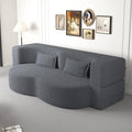 Newfun 78 Convertible Sofa Bed 2 in 1 Folding Couch Bed Futon Sofa Bed with Two Pillows Loveseat Sofa for Living Room Bedroom Lounge Compressed Modern Sofa No Assembly Required (Grey)