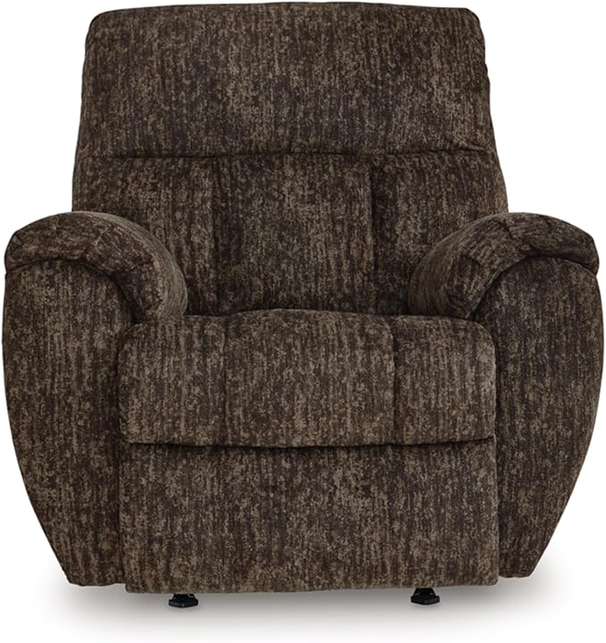 Signature Design by Ashley Rampant Casual Manual Rocker Recliner with Pillow-Top Arms Dark Brown