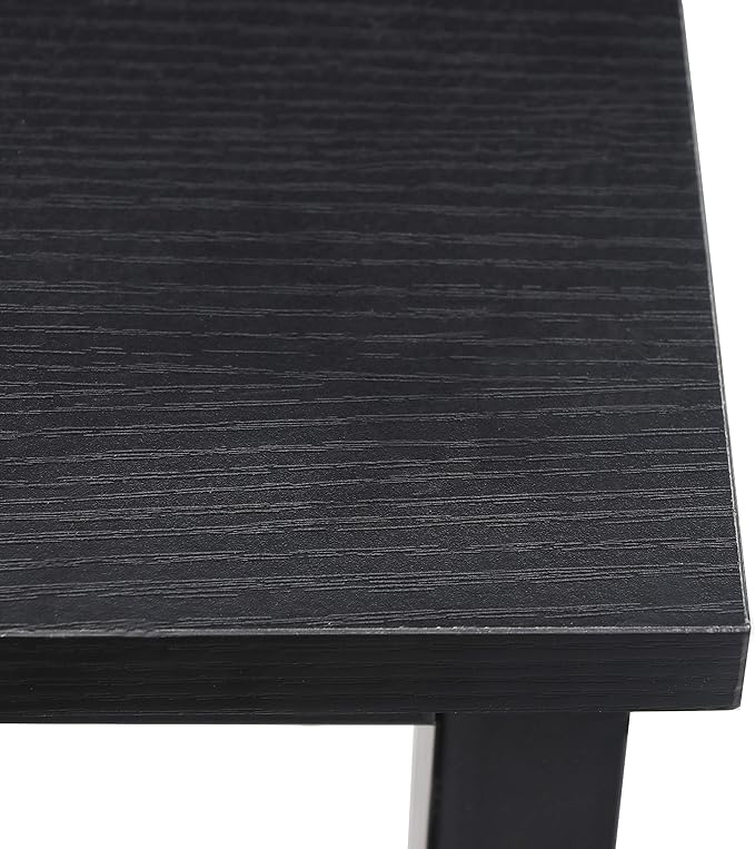 Modern L-Shaped Home Office Gaming Desk PC Table Writing Desk with CPU Stand Sturdy Writing Workstation Space-Saving Easy to Assemble for Office Dormitory Study Living Room (Black)