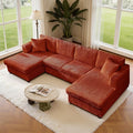 123 U-Shaped Modular sectional Sofa Two L-Shape Chaise with 2 Cloud Couch sectional with Two Pillows couches for Living Room (Darkbrown)